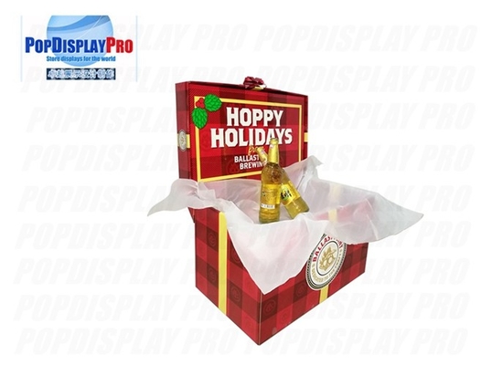 Seasonal Custom Cardboard POP Displays 3D Ribbon On Top For Draft Beer Drinks