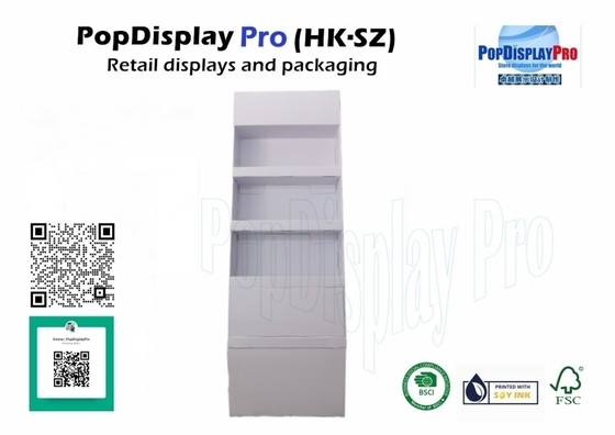Veranderbare plank-instore vloer staande kartonnen plank-display voor confectievoer