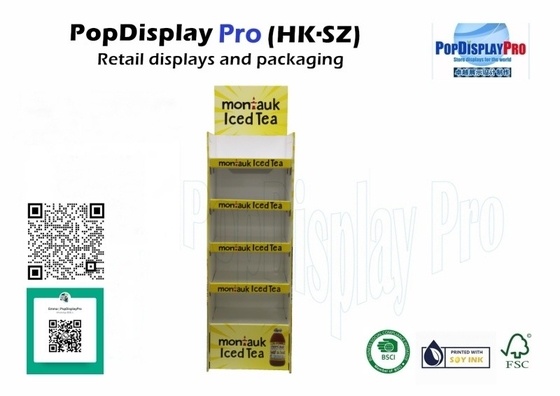 Papier Retail Karton POS Display voor Iced Tea Beverage Drinks bij Instore Retail