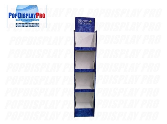 Op zwaar werk berekende 72kgs-Gedrukte de Bloeichemicus Cardboard Shelf Display van het Ladingsvermogen 4C